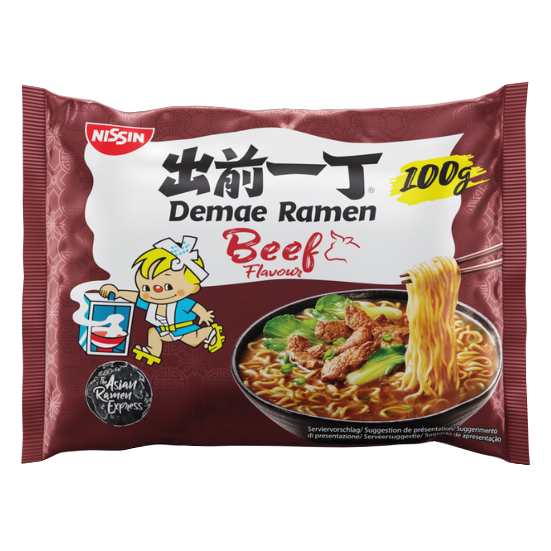 Instant Noodles Demae Ramen Beef NISSIN, 100 g sachet