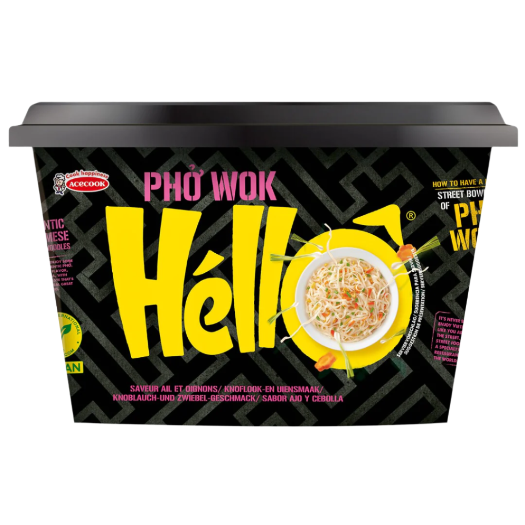 Greitai paruošiami makaronai su česnakais ir svogūnais Hello ACECOOK, 76 g