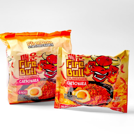 Instant Noodles Stir Fried Carbonara (Family Pack) FIREBULL, 4 x 135 g