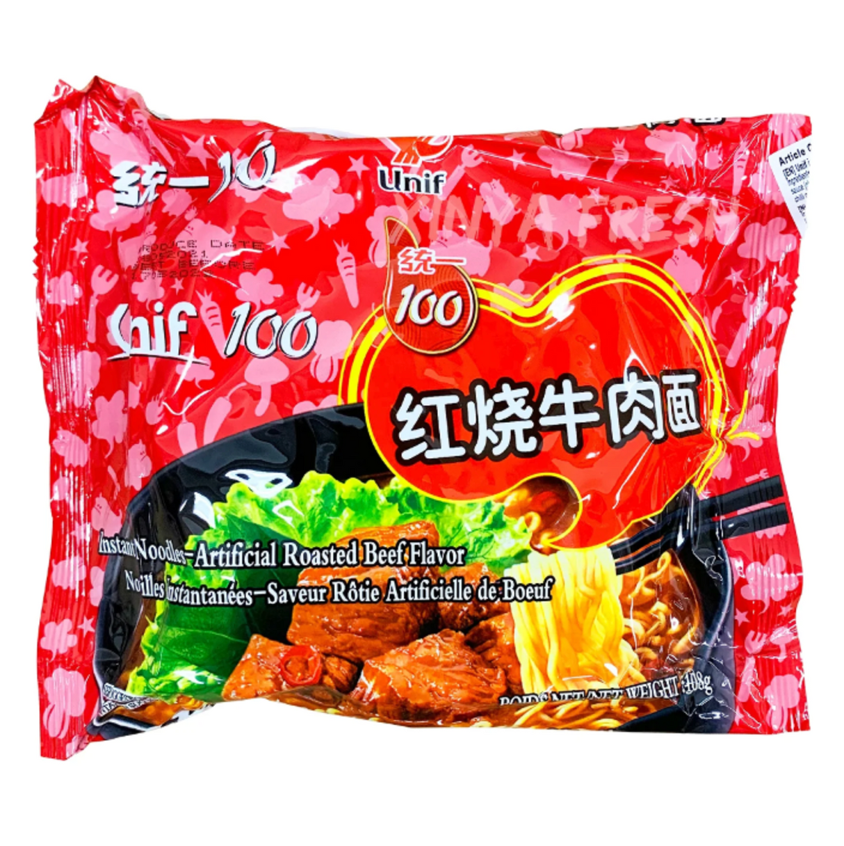 Instant Noodles, Roasted Beef Flavor UNIF, 108g