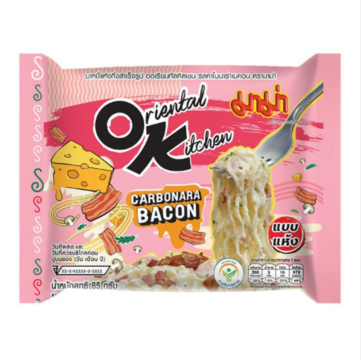 Instant noodles Carbonara Bacon, Oriental Kitchen MAMA, 85 g