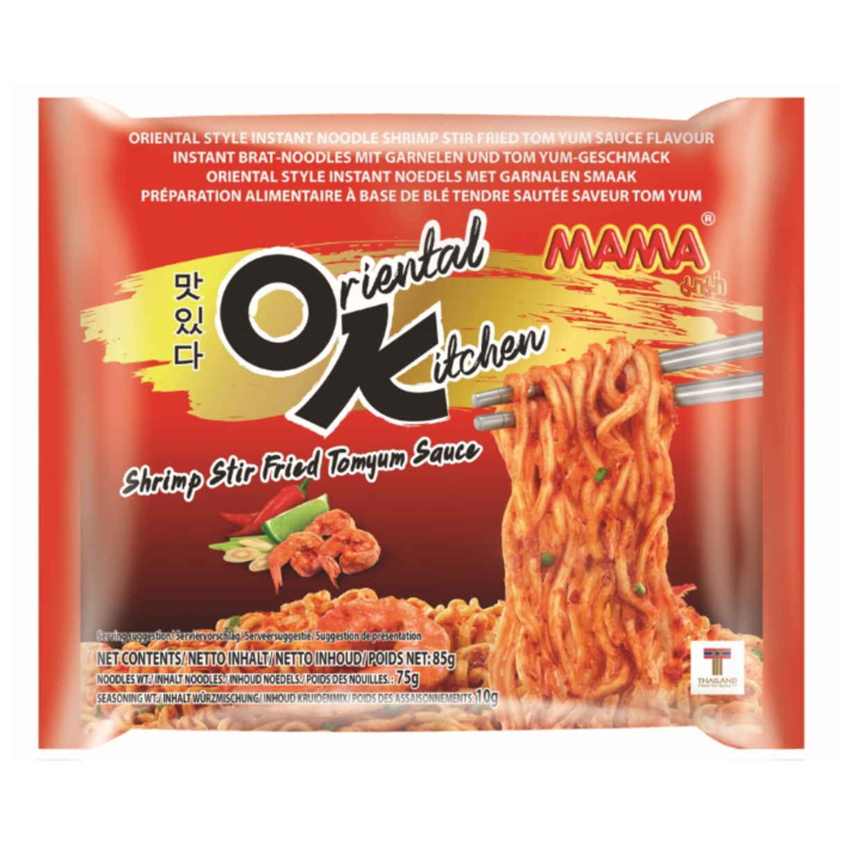 Instant noodles Shrimp Stir Fried Tom Yum, Oriental Kitchen MAMA, 85 g