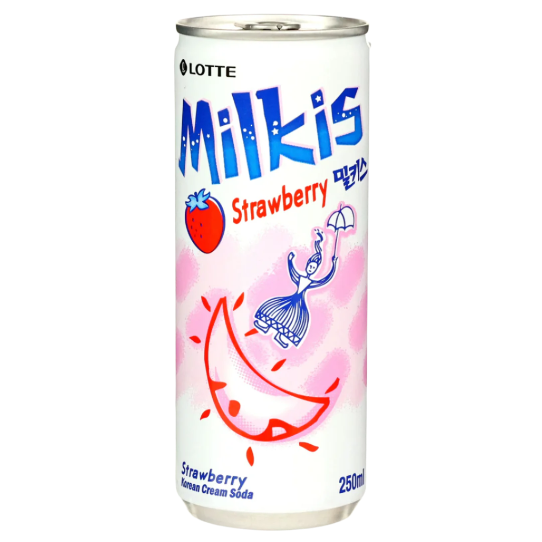 MILKIS Soft Drink Strawberry Flavour LOTTE, 250 ml