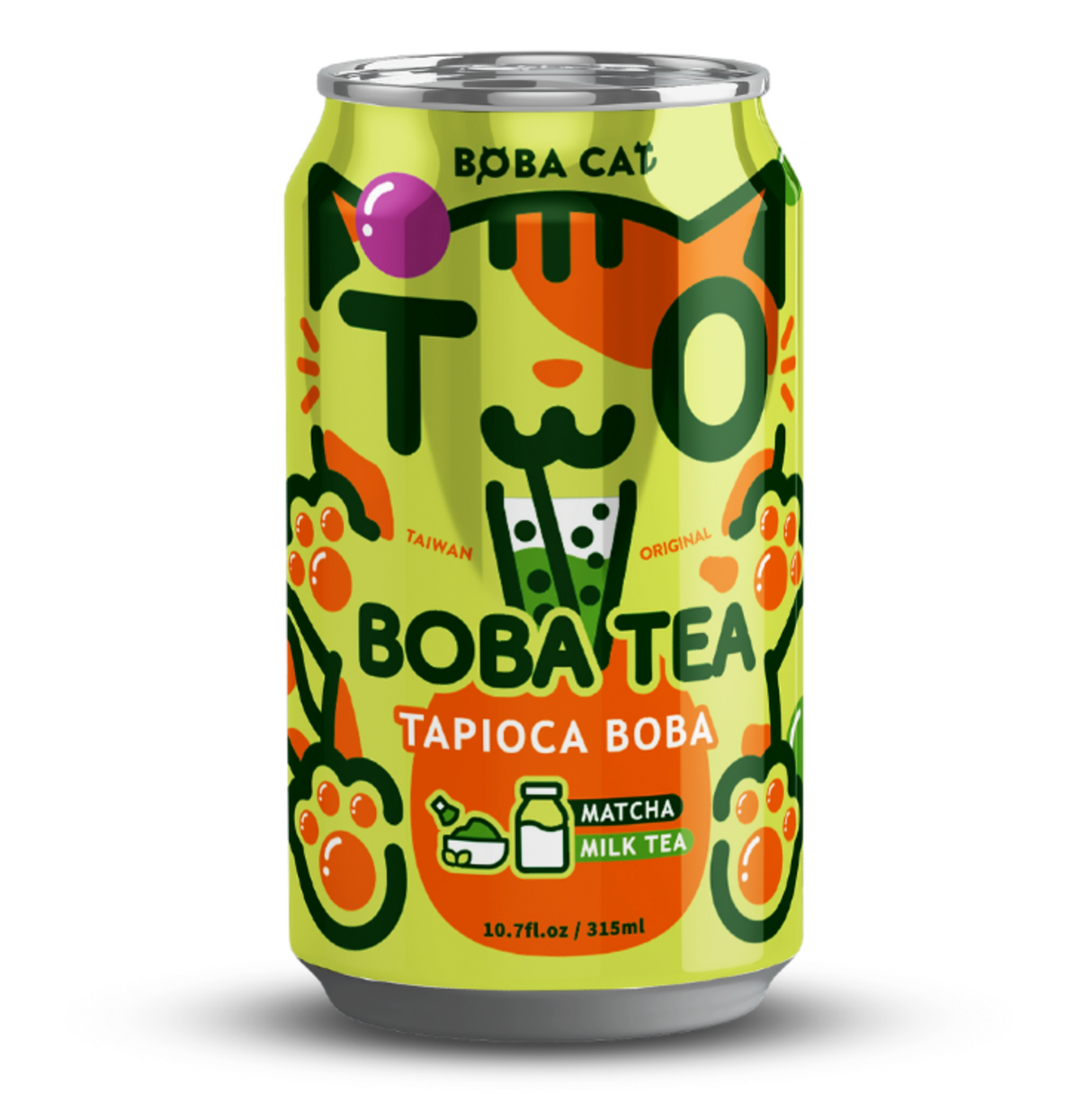 Matcha Bubble Milk Tea BOBA CAT, 315 ml