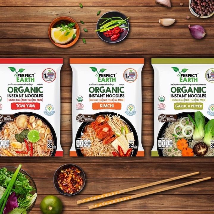 Organiški greitai paruošiami makaronai TOM YUM PERFECT EARTH, 85 g