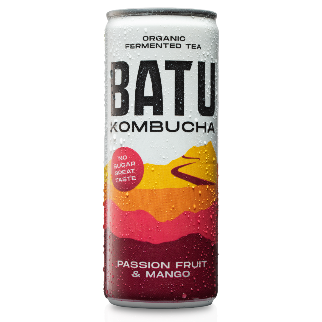 Passion Fruit & Mango Kombucha Drink BATU, 250 ml
