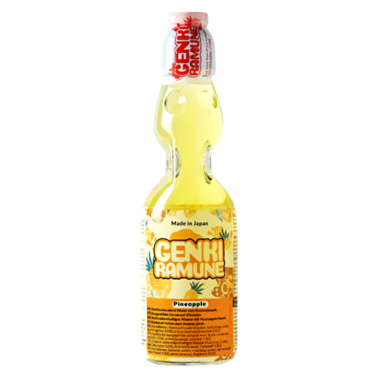 Pineapple Soda Drink GENKI RAMUNE, 200 ml