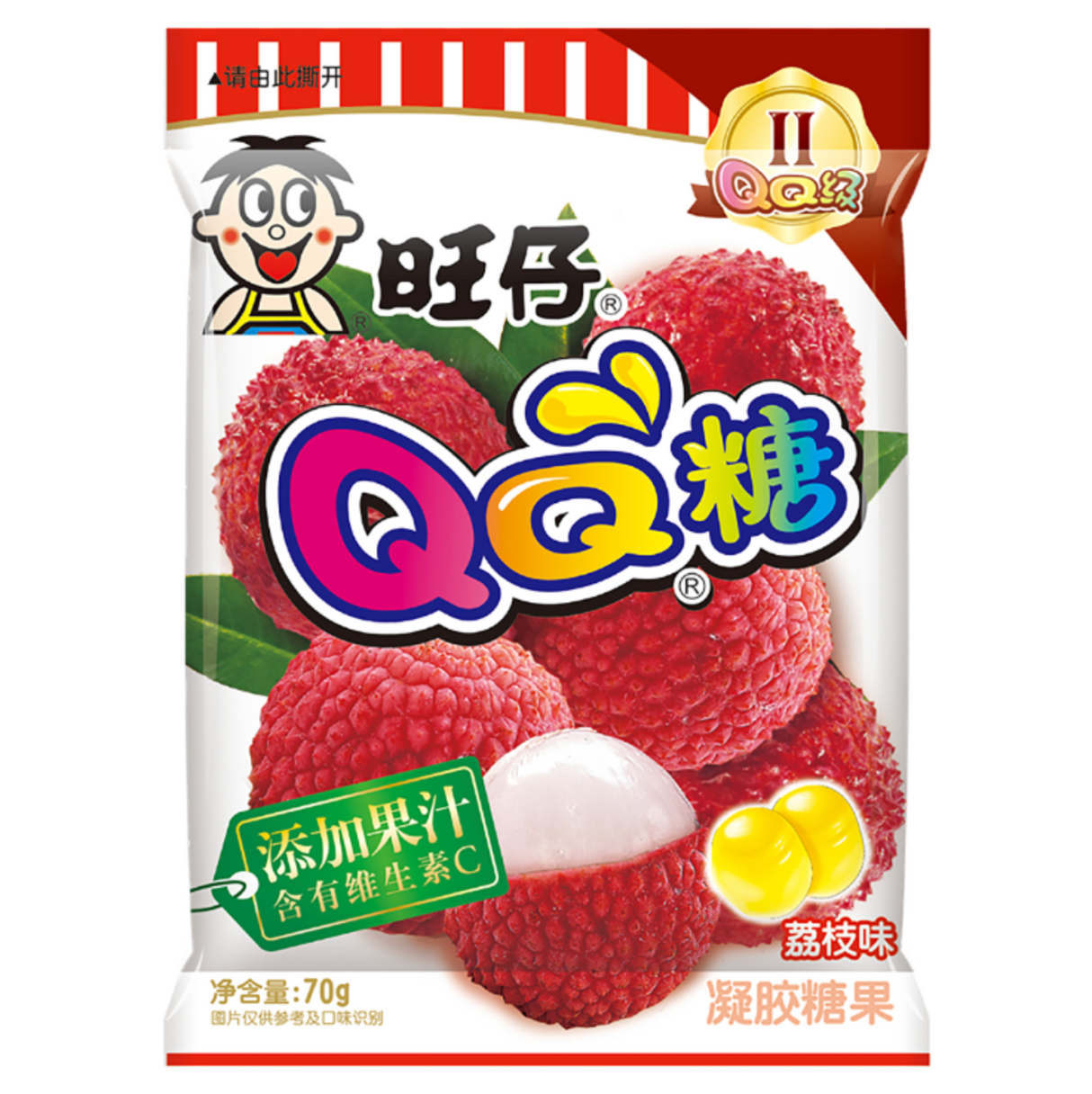 QQ Lychee Gummy Sweets WANT WANT, 70 g