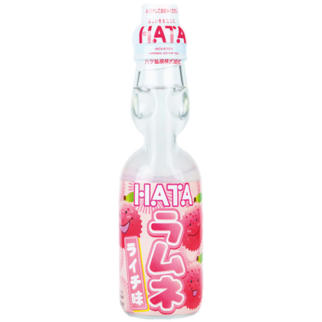 Ramune Lychee carbonated drink HATA KOSEN, 200 ml in a glass bottle