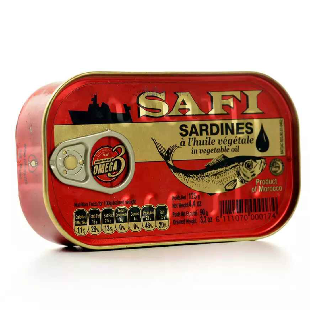 Sardinės augaliniame aliejuje SAFI, 125 g