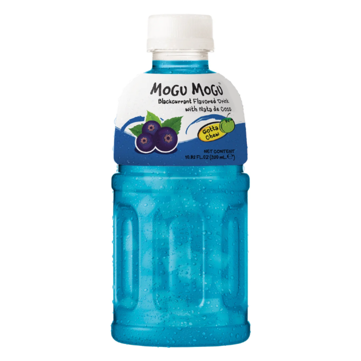 Blackcurrant flavor soft drink with nata de coco MOGU MOGU, 320 ml