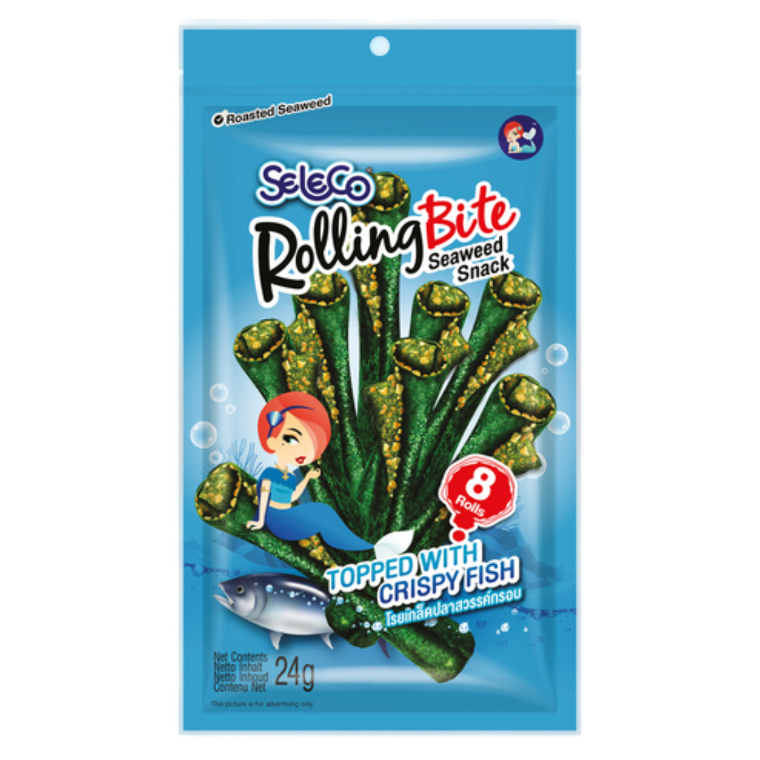 Seaweed Snack Rolls With Fish SELECO, 24 g sachet