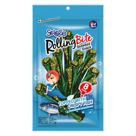 Seaweed Snack Rolls With Fish SELECO, 24 g sachet