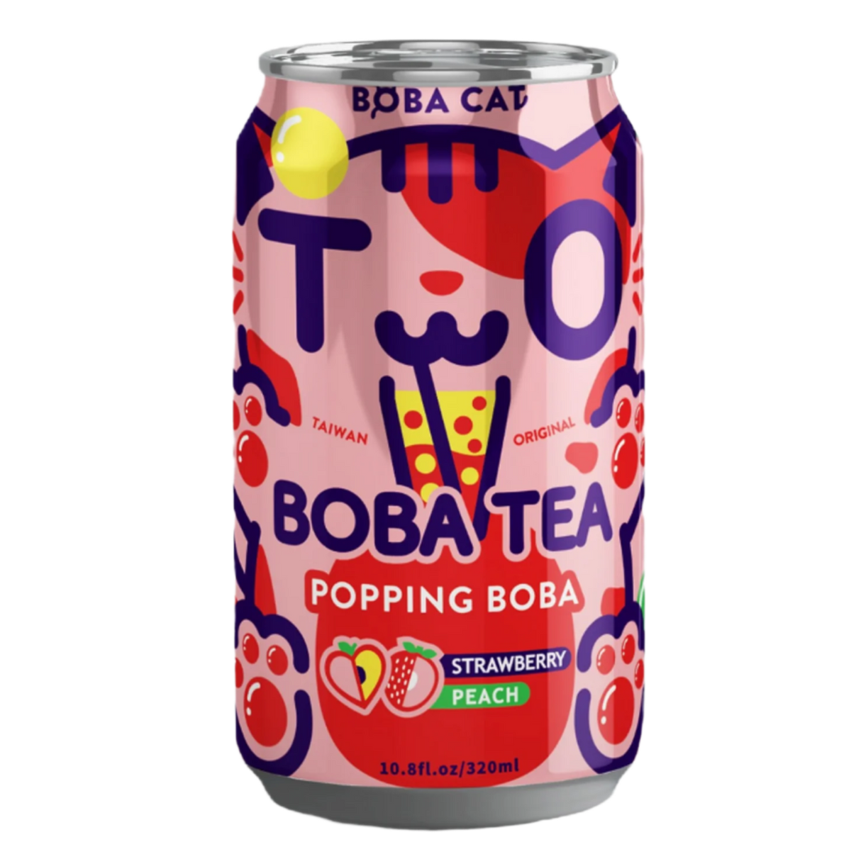 Strawberry Peach Tea BOBA CAT, 320 ml (Copy)