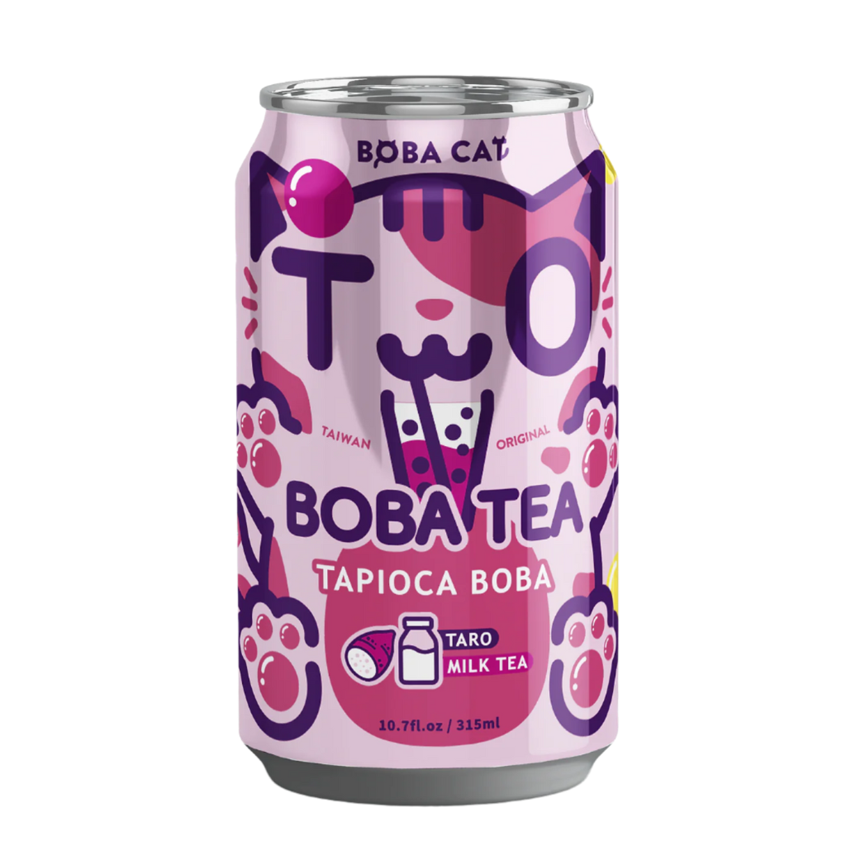 Taro pieniška burbulinė arbata BOBA CAT, 315 ml