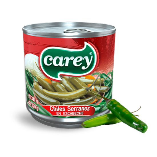 Whole Chili Serrano Peppers CAREY, 340 g