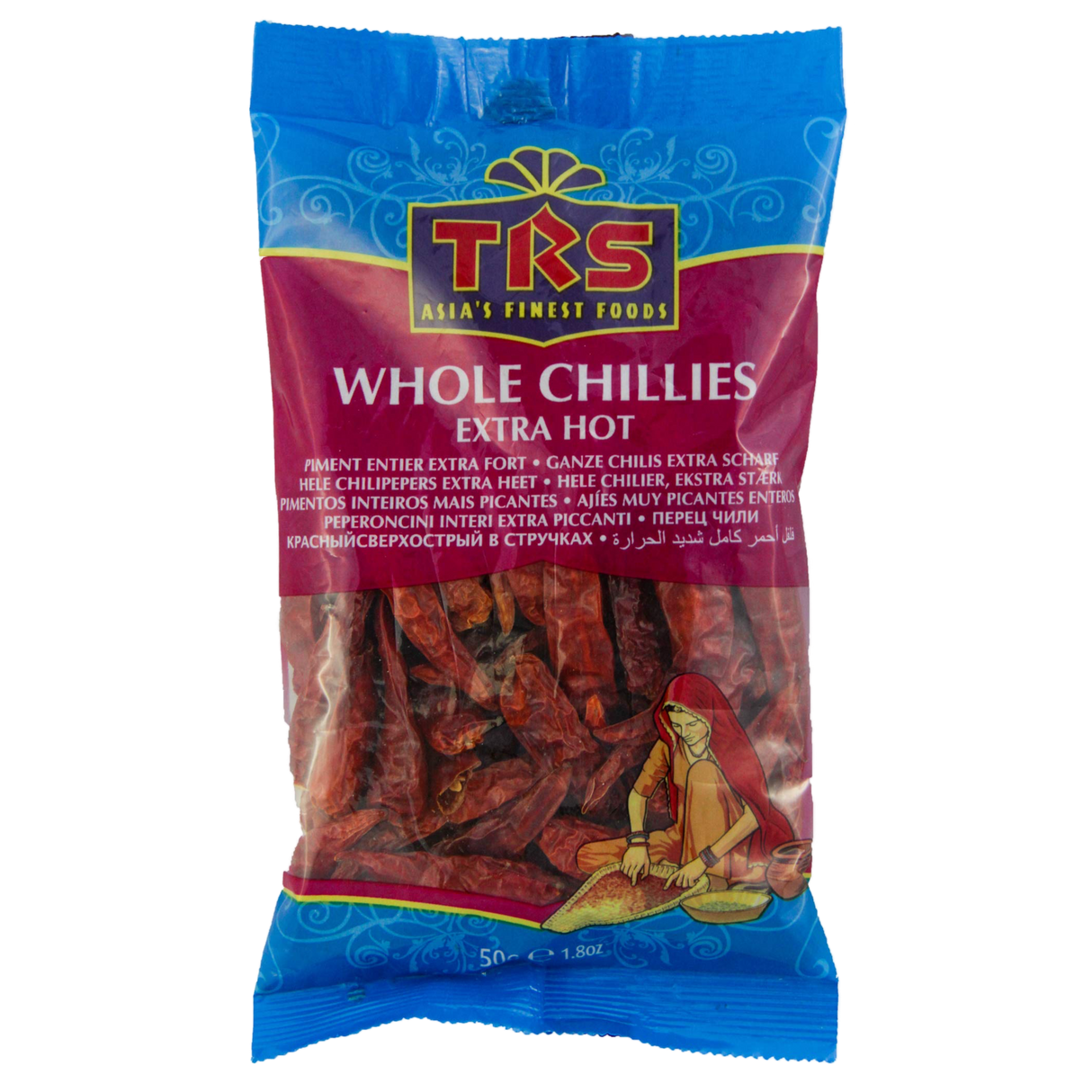 Whole Chillies (Extra Hot) TRS, 50 g in a sachet