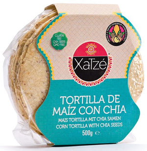 
                
                    Load image into Gallery viewer, Corn Tortillas with Chia Seeds XATZE (±15 pcs), 500 g ±12,5 cm
                
            