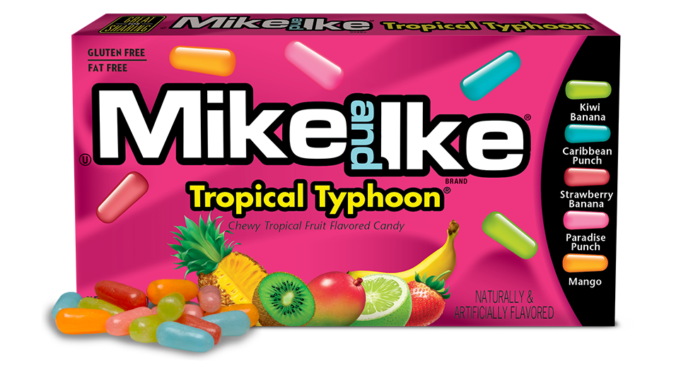 Saldainiai Tropical Typhoon (5 skoniai) MIKE AND IKE, 141 g
