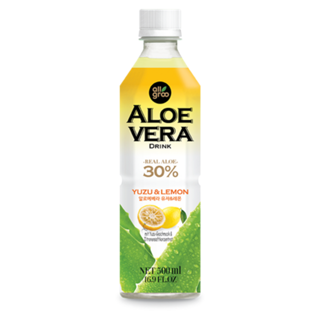 Aloe Vera gėrimas su yuzu ir citrinomis ALLGROO, 500 ml