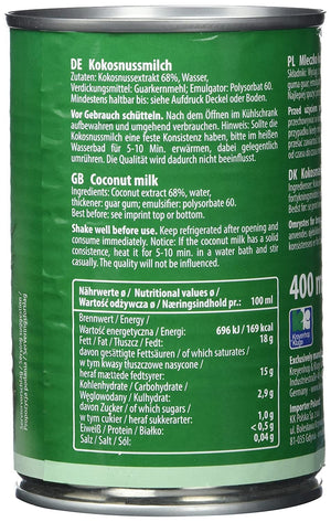 Coconut milk (fat content 17-19%) DIAMOND, 400 ml