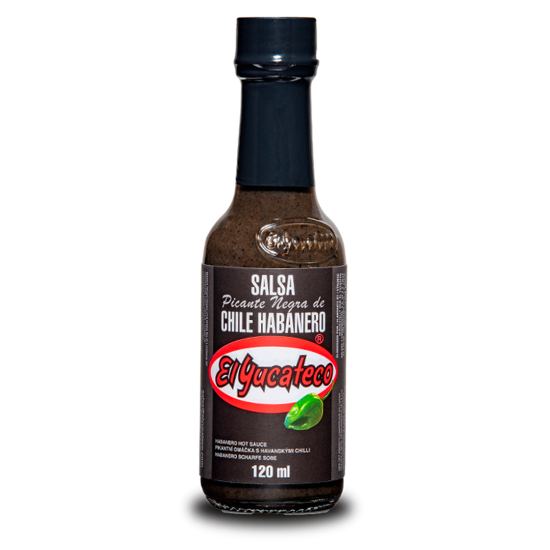 Hot Sauce Picante Negra de Chile Habanero EL YUCATECO, 120 ml