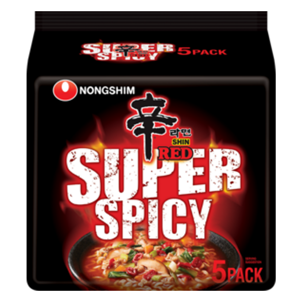 Greitai paruošiami makaronai Super Spicy NONGSHIM, 5 pak., 600 g