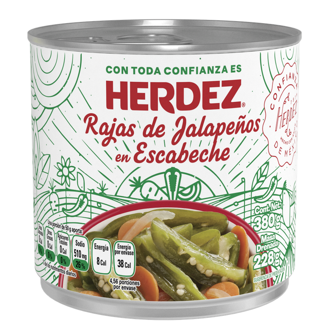 Jalapeno Slices marinated HERDEZ, 380 g