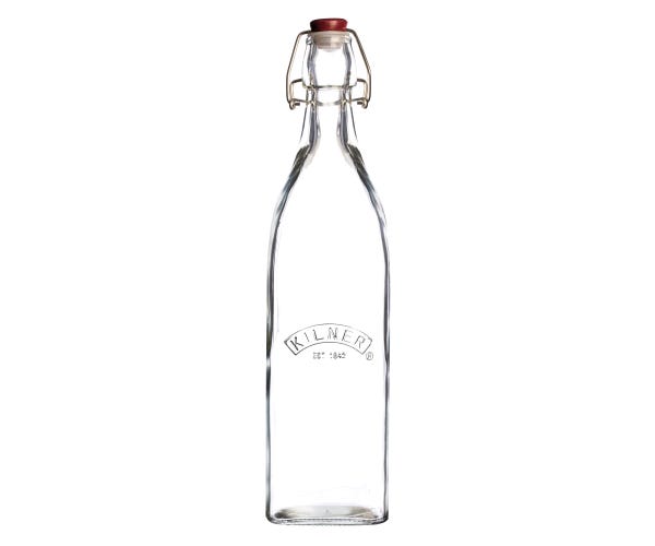 KILNER Clip Top Square Bottles (0.55 or 1 l itre)