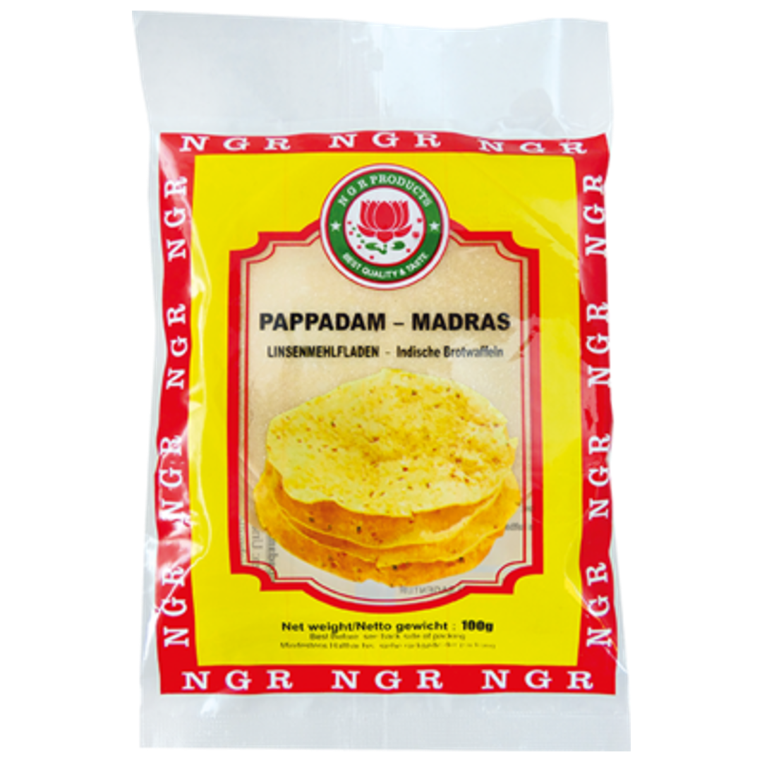 Pappadam (Lentil Flour Flat Cake) NGR India, 100g