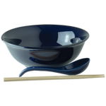 Ramen Soup Bowl with Spoon (Porcelain) and Chopsticks ASIAN HAPPY KITCHEN