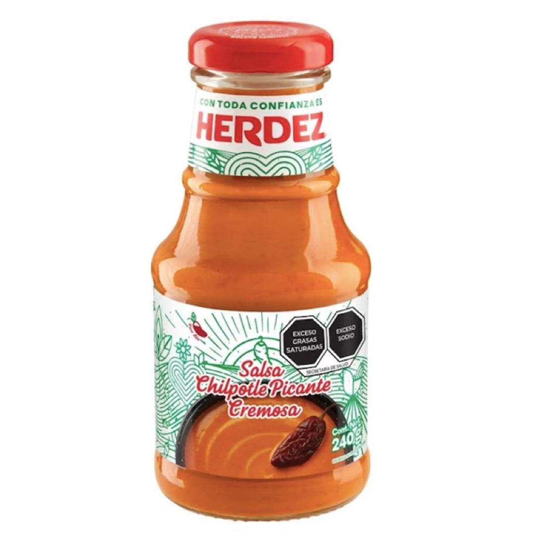 Salsa Chipotle Picante Cremosa HERDEZ (In Glass), 240 g