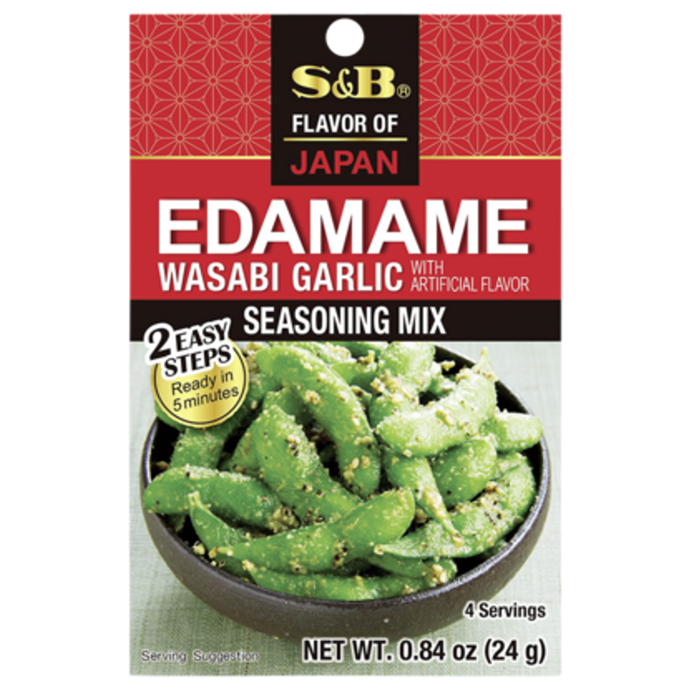 Seasoning Mix for Edamame Wassabi Garlic S&B, 24 g