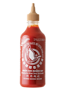 Sriracha su česnakais FLYING GOOSE, 455 ml