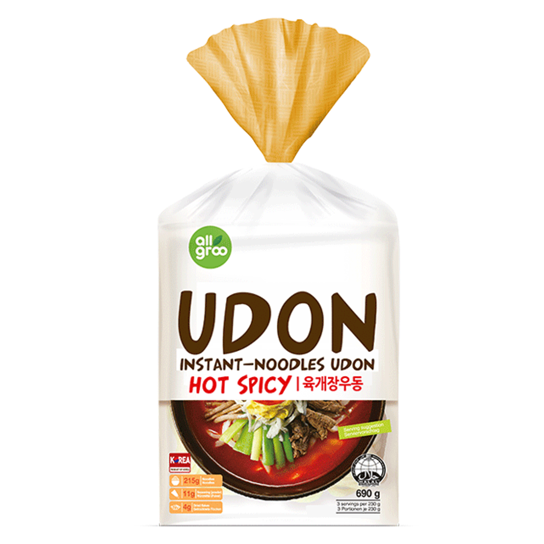 Udon Noodles Hot Spicy 3 portions ALLGROO, 690 g