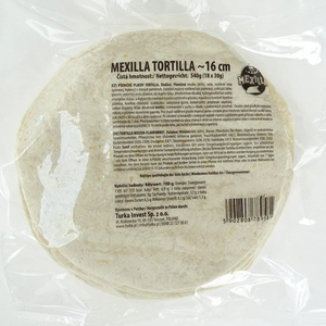 Kvietinių miltų tortiljos (Wrap) MEXILLA, 18 vnt, 16 cm, 540 g